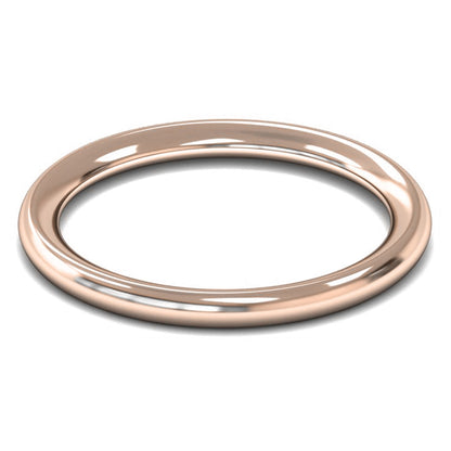 14ct Rose Fairtrade Gold 2mm Heavy Weight Traditional Court Wedding Ring