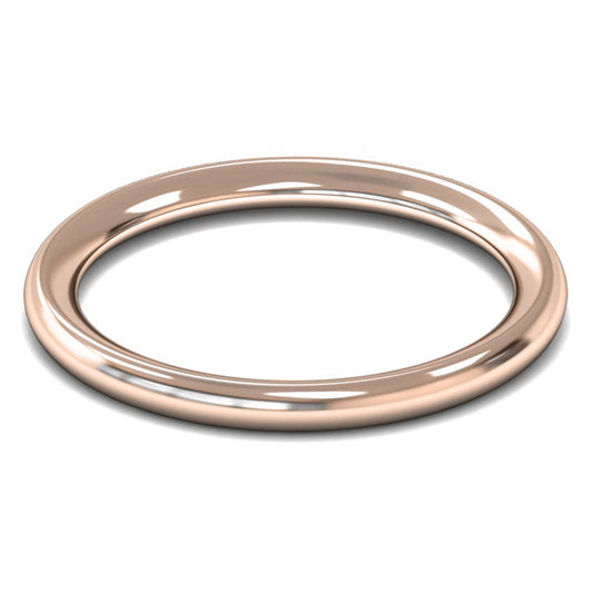 14ct Rose Fairtrade Gold 2mm Heavy Weight Traditional Court Wedding Ring