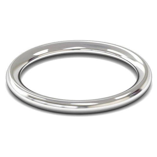 14ct White Fairtrade Gold 2mm Heavy Weight Traditional Court Wedding Ring