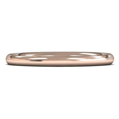 9ct Rose Fairtrade Gold 2mm Heavy Weight Traditional Court Wedding Ring