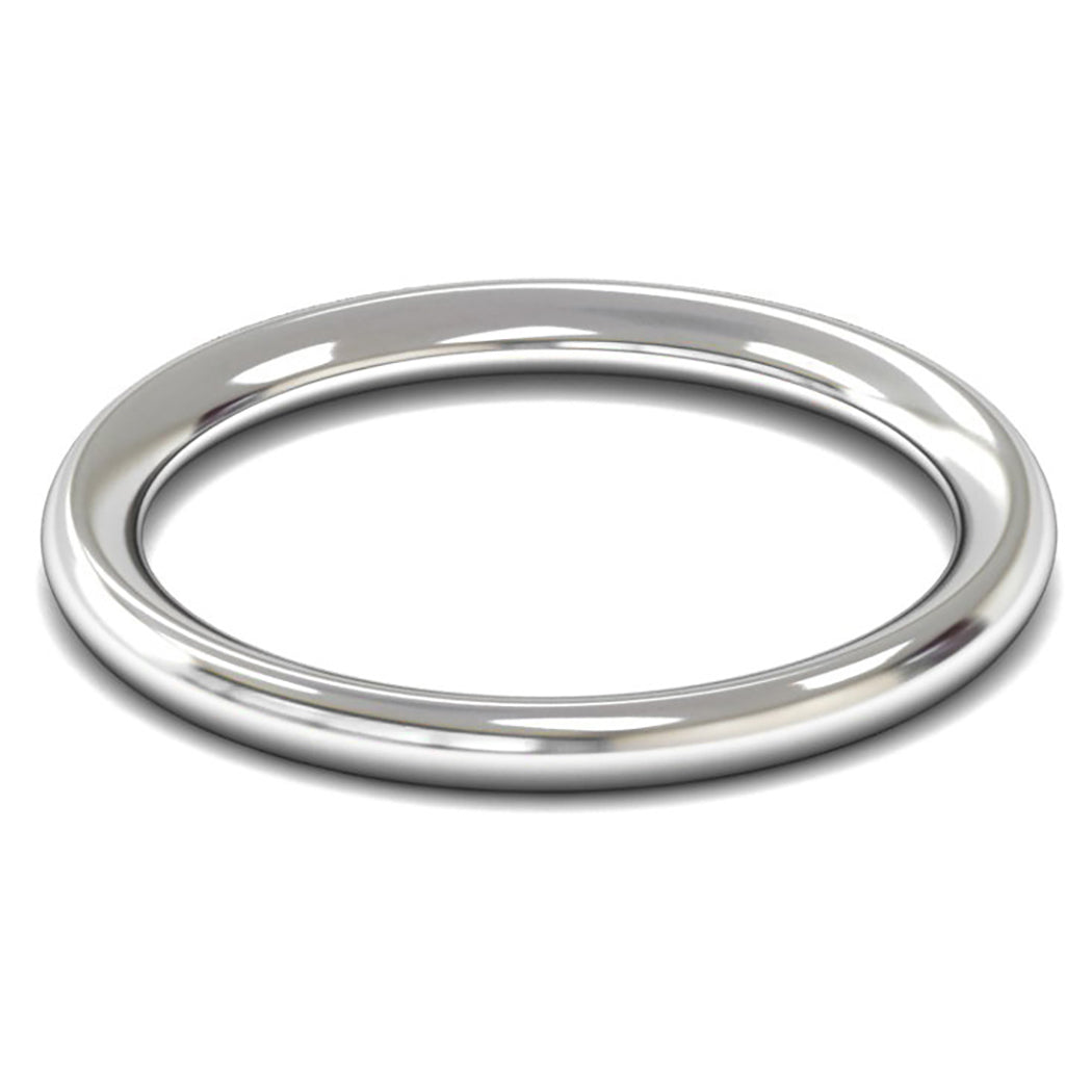 9ct White Fairtrade Gold 2mm Heavy Weight Traditional Court Wedding Ring