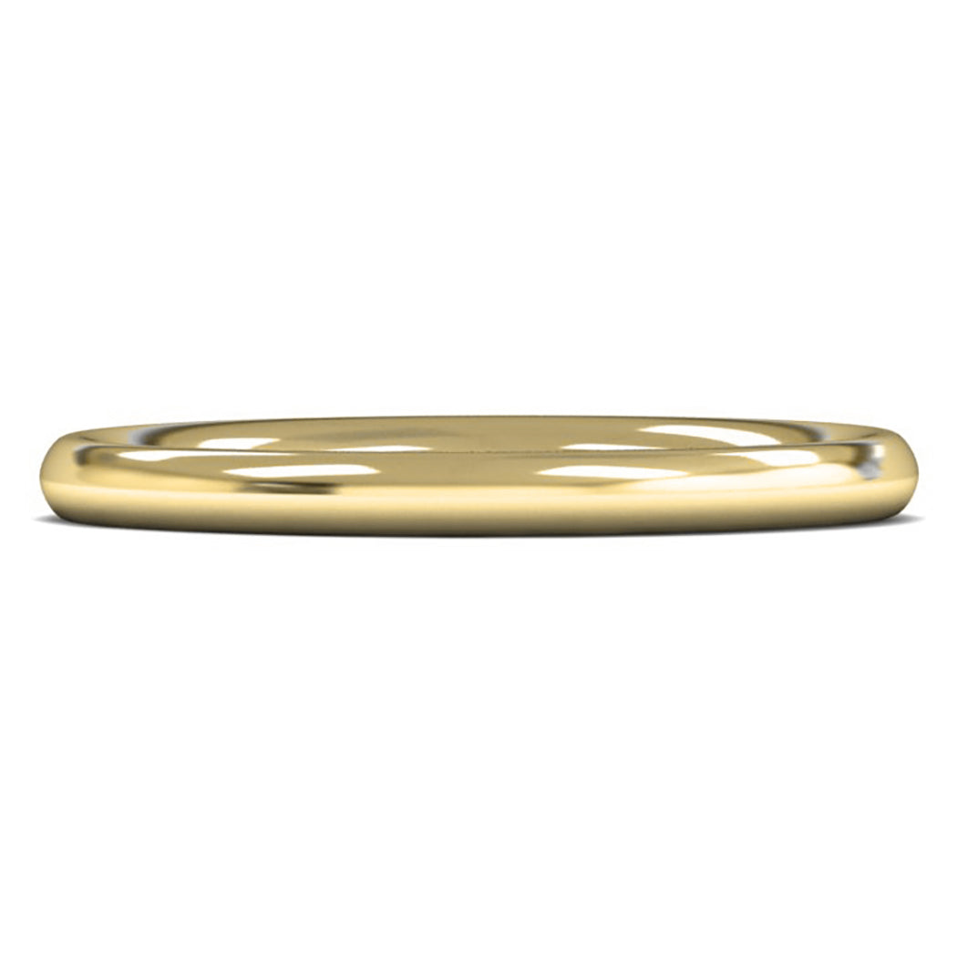 9ct Yellow Gold 2mm Heavy Weight Traditional Court Wedding Ring