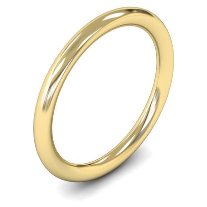 9ct Yellow Gold 2mm Heavy Weight Traditional Court Wedding Ring