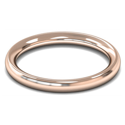 14ct Rose Fairtrade Gold 2.5mm Heavy Weight Traditional Court Wedding Ring