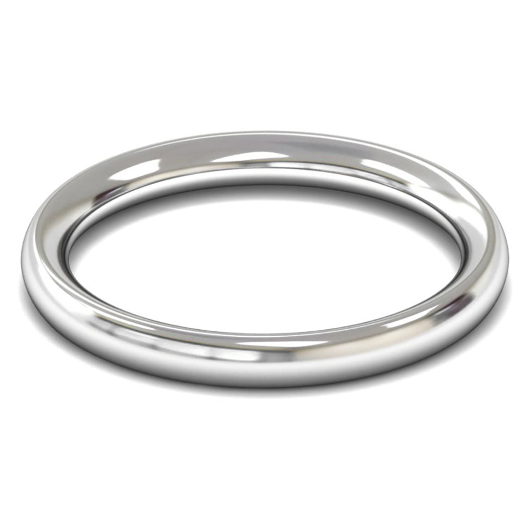 14ct White Gold 2.5mm Heavy Weight Traditional Court Wedding Ring