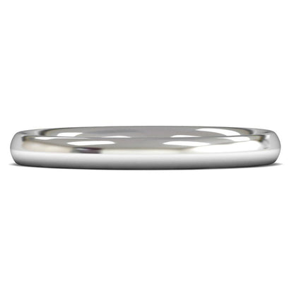 14ct White Fairtrade Gold 2.5mm Heavy Weight Traditional Court Wedding Ring