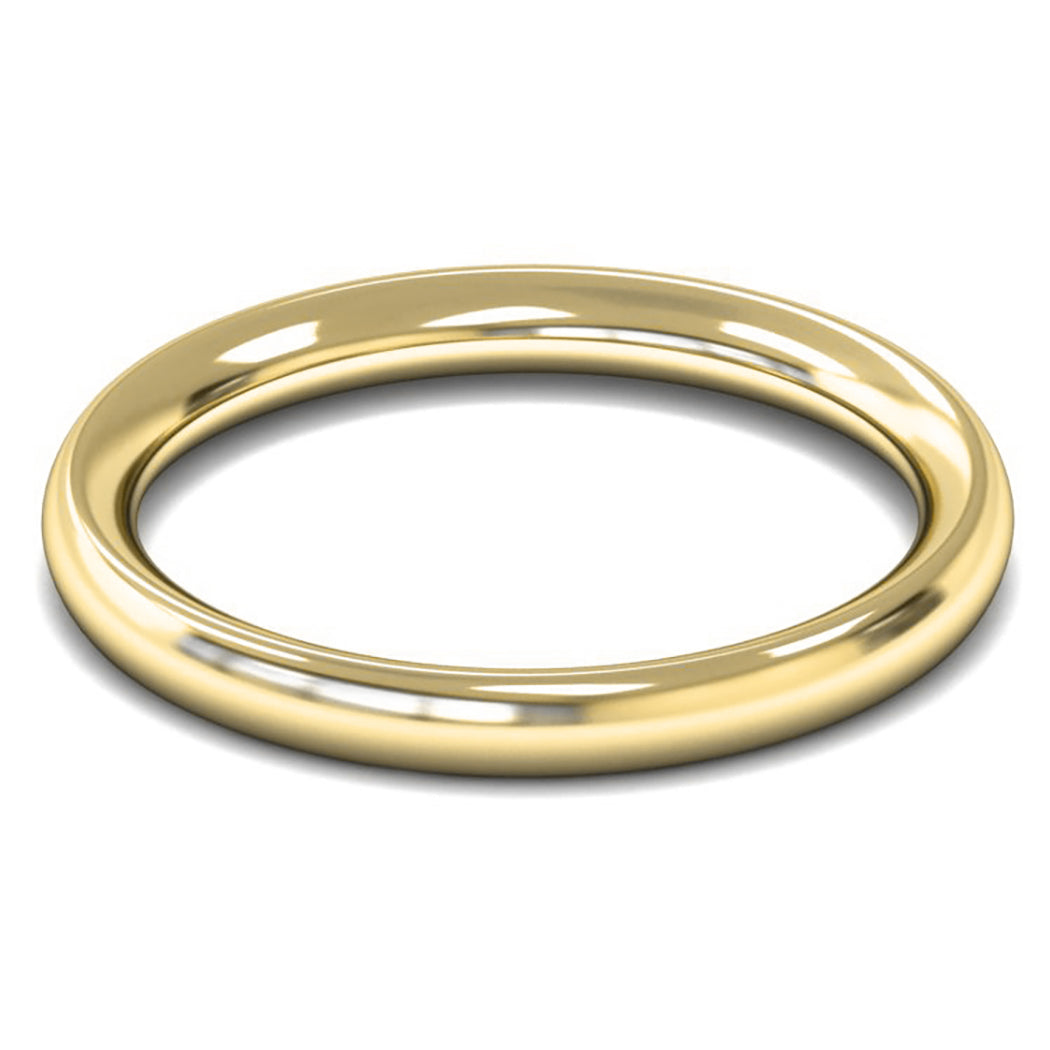 14ct Yellow Fairtrade Gold 2.5mm Heavy Weight Traditional Court Wedding Ring