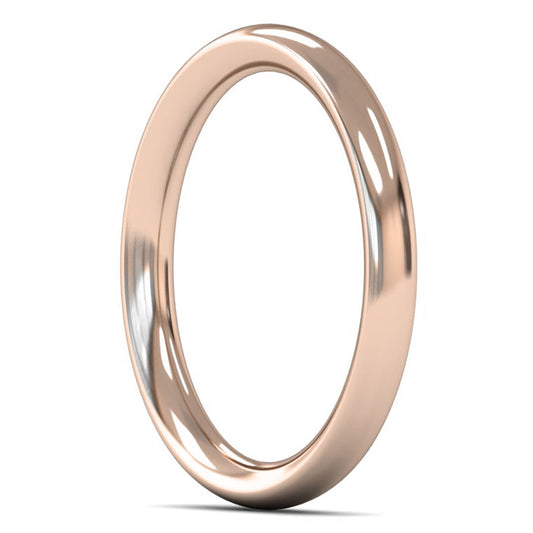 18ct Rose Gold 2.5mm Heavy Weight Traditional Court Wedding Ring
