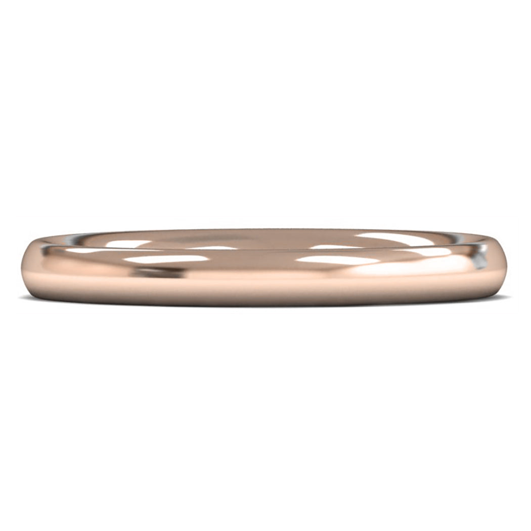 18ct Rose Fairtrade Gold 2.5mm Heavy Weight Traditional Court Wedding Ring