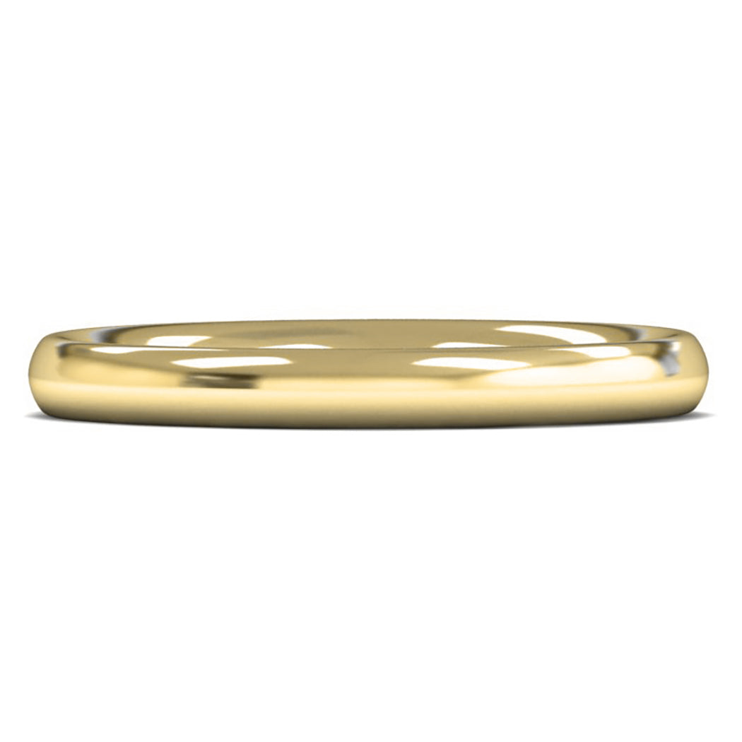 18ct Yellow Gold 2.5mm Heavy Weight Traditional Court Wedding Ring