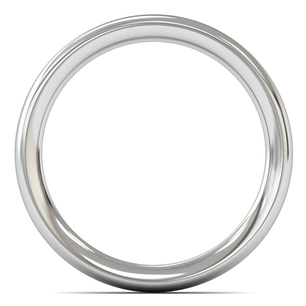 9ct White Fairtrade Gold 2.5mm Heavy Weight Traditional Court Wedding Ring