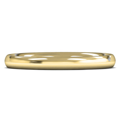 9ct Yellow Fairtrade Gold 2.5mm Heavy Weight Traditional Court Wedding Ring