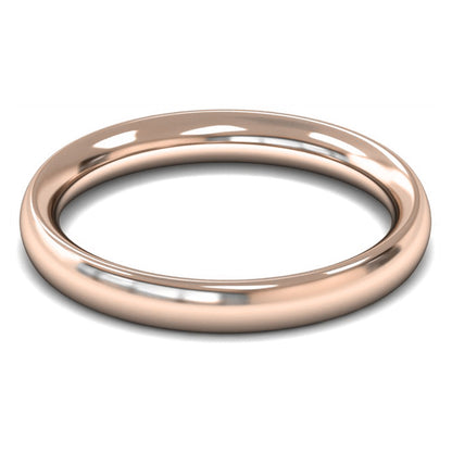 14ct Rose Fairtrade Gold 3mm Heavy Weight Traditional Court Wedding Ring