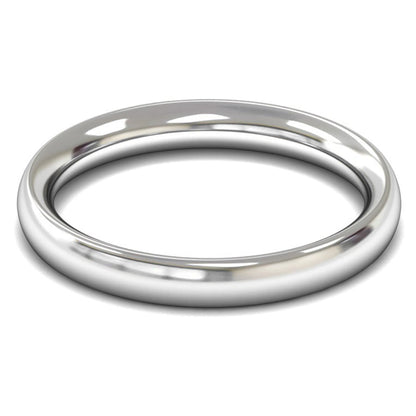 14ct White Fairtrade Gold 3mm Heavy Weight Traditional Court Wedding Ring
