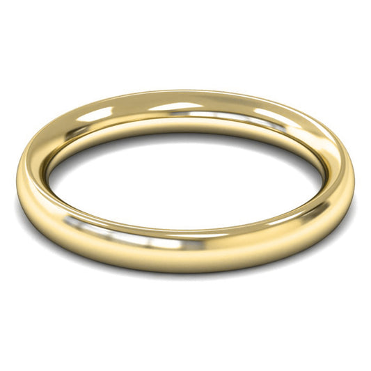 14ct Yellow Gold 3mm Heavy Weight Traditional Court Wedding Ring