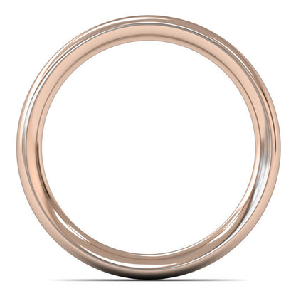 18ct Rose Fairtrade Gold 3mm Heavy Weight Traditional Court Wedding Ring