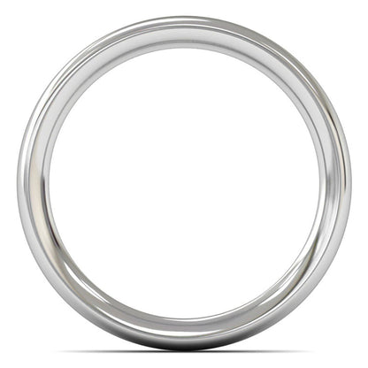 18ct White Gold 3mm Heavy Weight Traditional Court Wedding Ring
