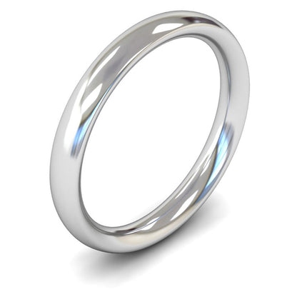 18ct White Gold 3mm Heavy Weight Traditional Court Wedding Ring