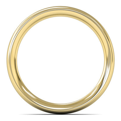 18ct Yellow Fairtrade Gold 3mm Heavy Weight Traditional Court Wedding Ring