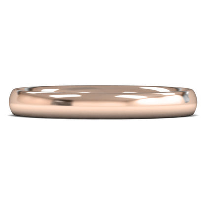 9ct Rose Fairtrade Gold 3mm Heavy Weight Traditional Court Wedding Ring