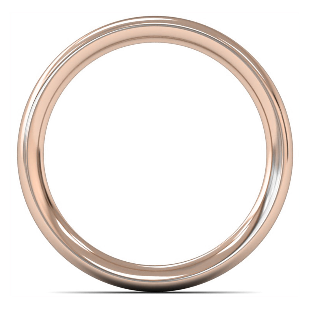 9ct Rose Fairtrade Gold 3mm Heavy Weight Traditional Court Wedding Ring