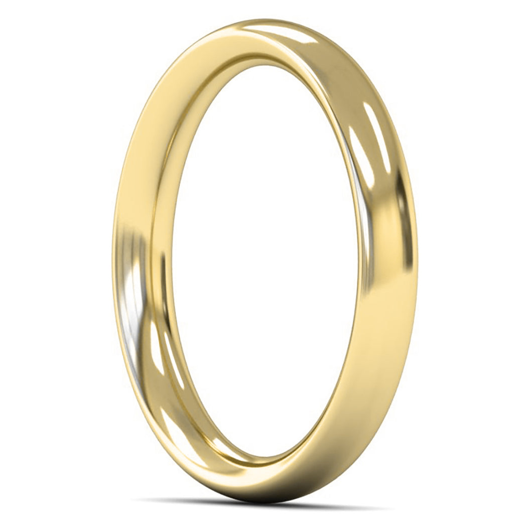9ct Yellow Fairtrade Gold 3mm Heavy Weight Traditional Court Wedding Ring
