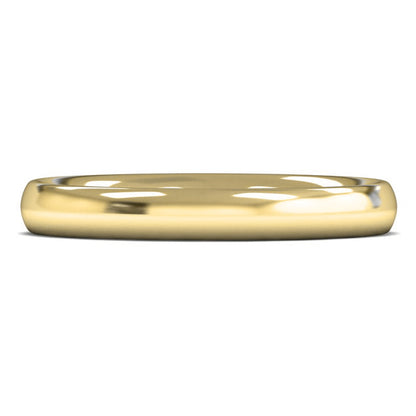 9ct Yellow Gold 3mm Heavy Weight Traditional Court Wedding Ring