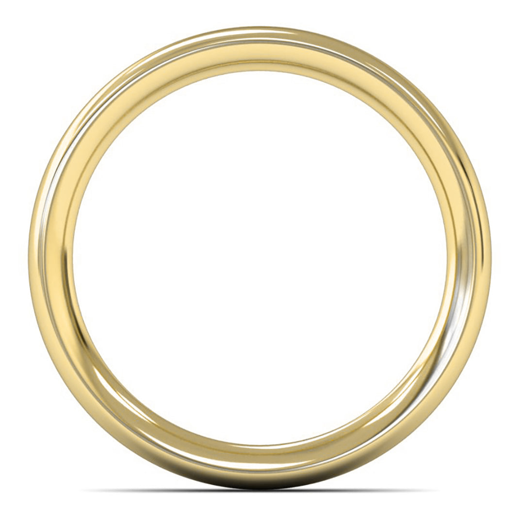 9ct Yellow Gold 3mm Heavy Weight Traditional Court Wedding Ring