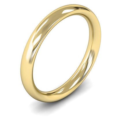 9ct Yellow Fairtrade Gold 3mm Heavy Weight Traditional Court Wedding Ring