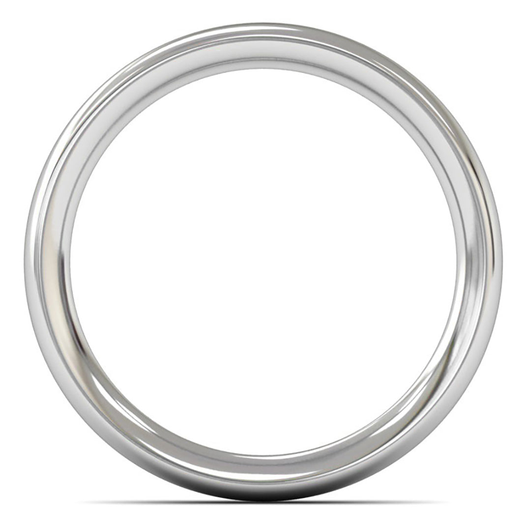 Palladium 500 3mm Heavy Weight Traditional Court Wedding Ring