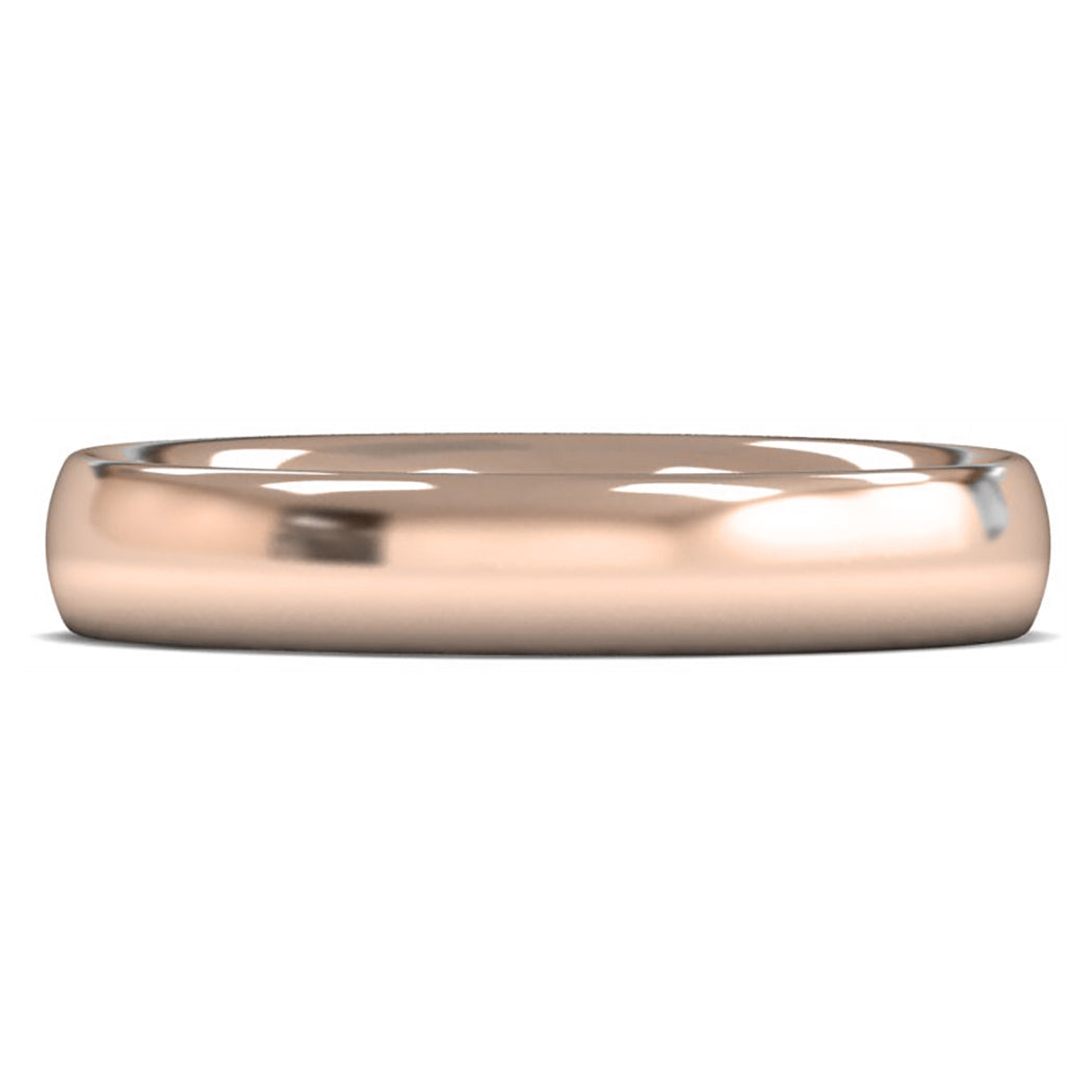 14ct Rose Fairtrade Gold 4mm Heavy Weight Traditional Court Wedding Ring