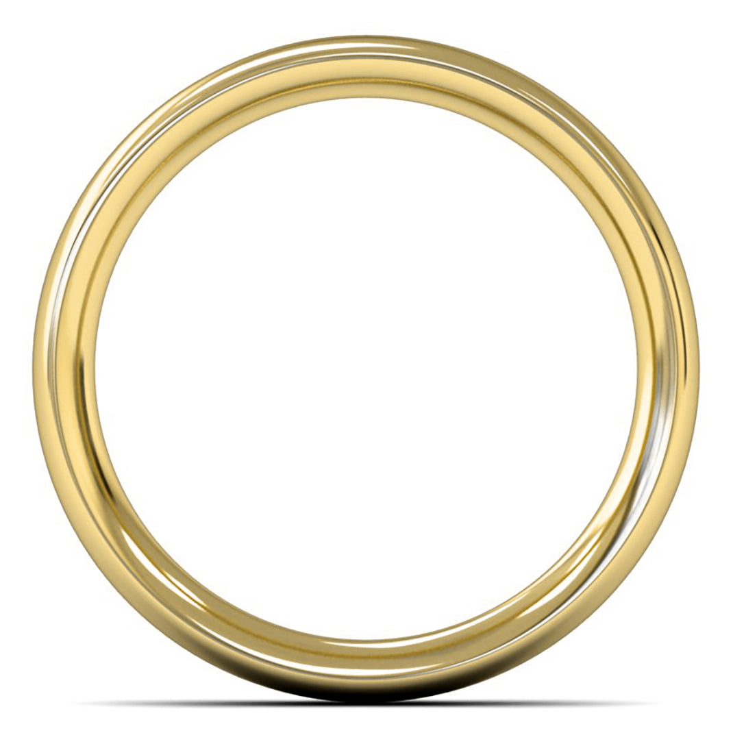 14ct Yellow Fairtrade Gold 4mm Heavy Weight Traditional Court Wedding Ring