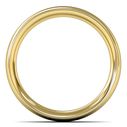14ct Yellow Fairtrade Gold 4mm Heavy Weight Traditional Court Wedding Ring
