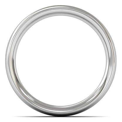18ct White Gold 4mm Heavy Weight Traditional Court Wedding Ring