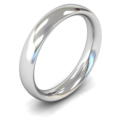 18ct White Fairtrade Gold 4mm Heavy Weight Traditional Court Wedding Ring