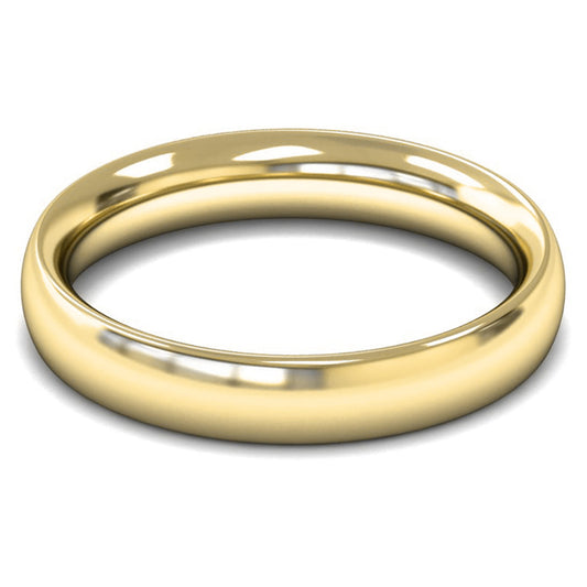 18ct Yellow Gold 4mm Heavy Weight Traditional Court Wedding Ring