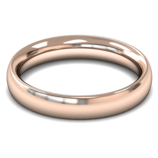 9ct Rose Fairtrade Gold 4mm Heavy Weight Traditional Court Wedding Ring