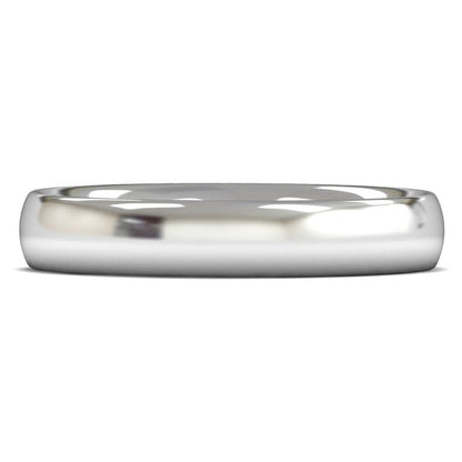 9ct White Gold 4mm Heavy Weight Traditional Court Wedding Ring
