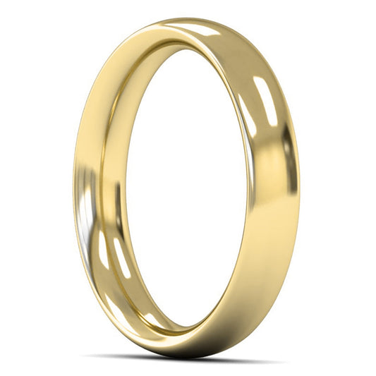 9ct Yellow Gold 4mm Heavy Weight Traditional Court Wedding Ring