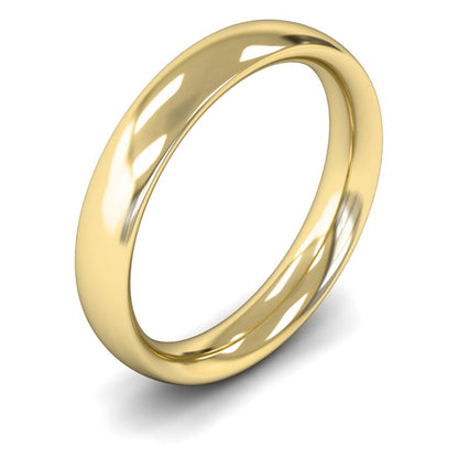 9ct Yellow Gold 4mm Heavy Weight Traditional Court Wedding Ring
