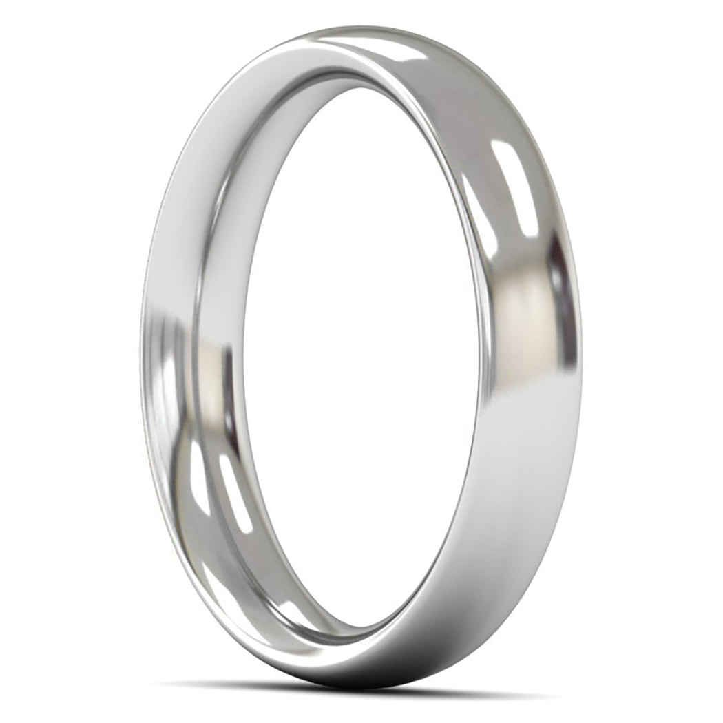 Platinum 950 4mm Heavy Weight Traditional Court Wedding Ring