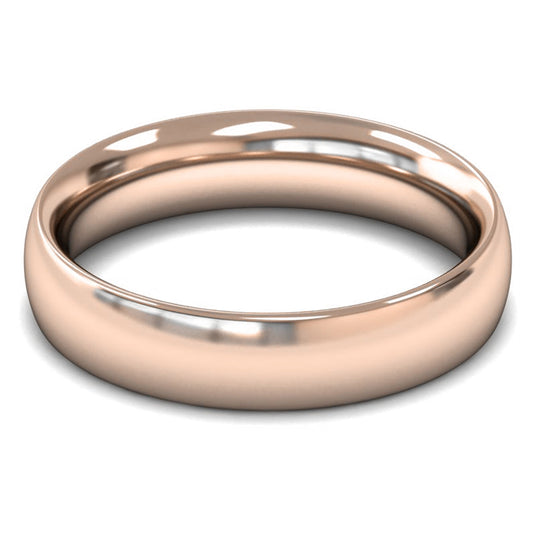 14ct Rose Gold 5mm Heavy Weight Traditional Court Wedding Ring