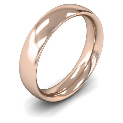 14ct Rose Gold 5mm Heavy Weight Traditional Court Wedding Ring