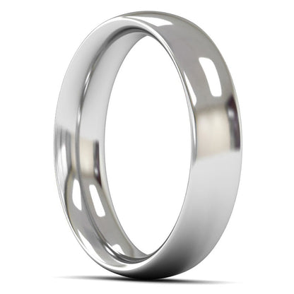 14ct White Fairtrade Gold 5mm Heavy Weight Traditional Court Wedding Ring