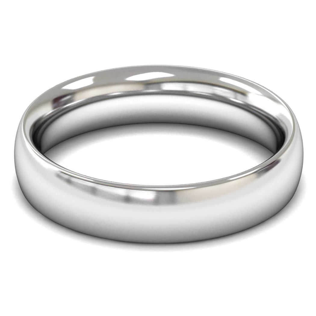 9ct White Fairtrade Gold 5mm Heavy Weight Traditional Court Wedding Ring