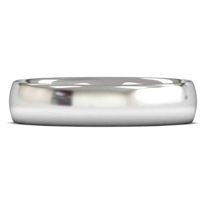 9ct White Gold 5mm Heavy Weight Traditional Court Wedding Ring