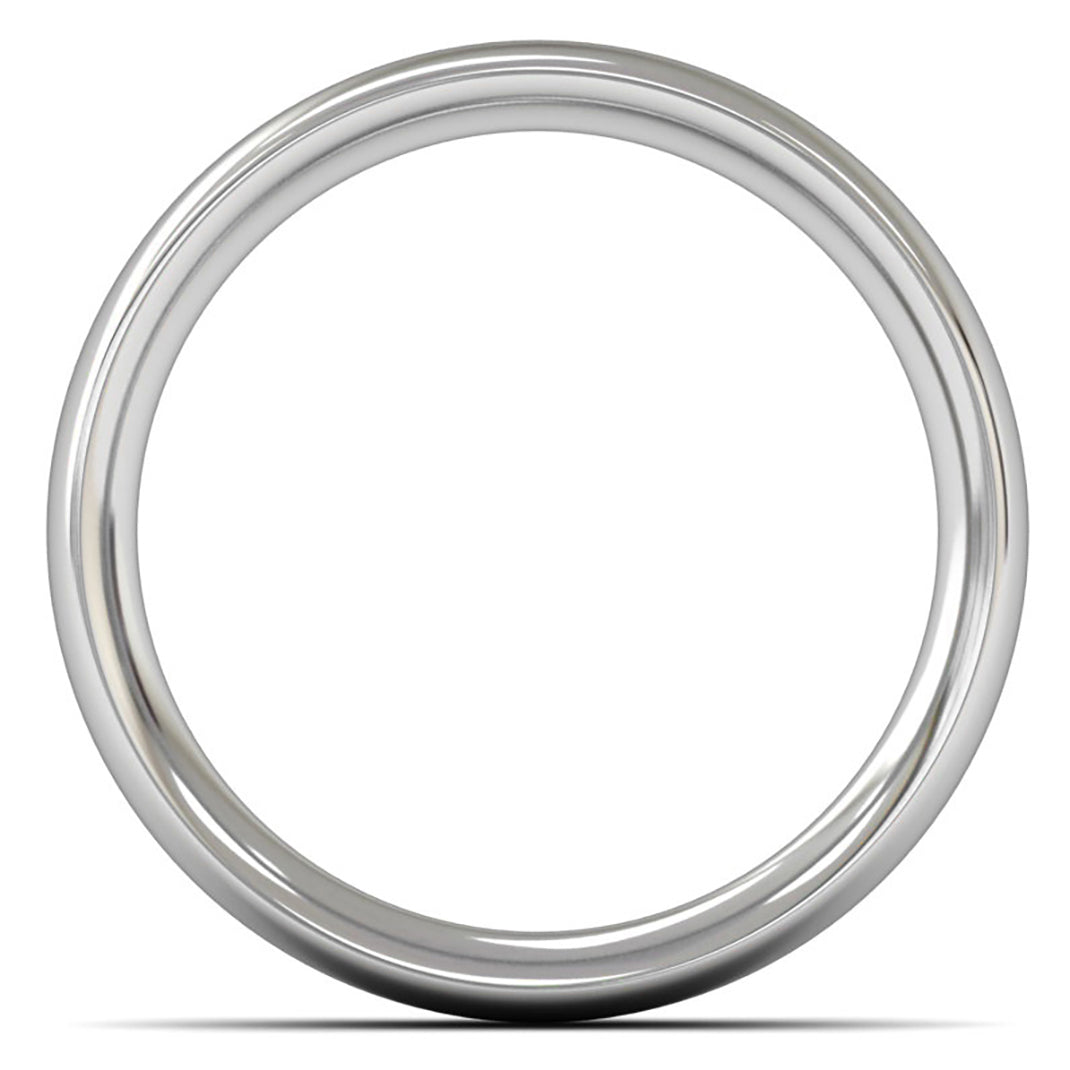 9ct White Gold 5mm Heavy Weight Traditional Court Wedding Ring