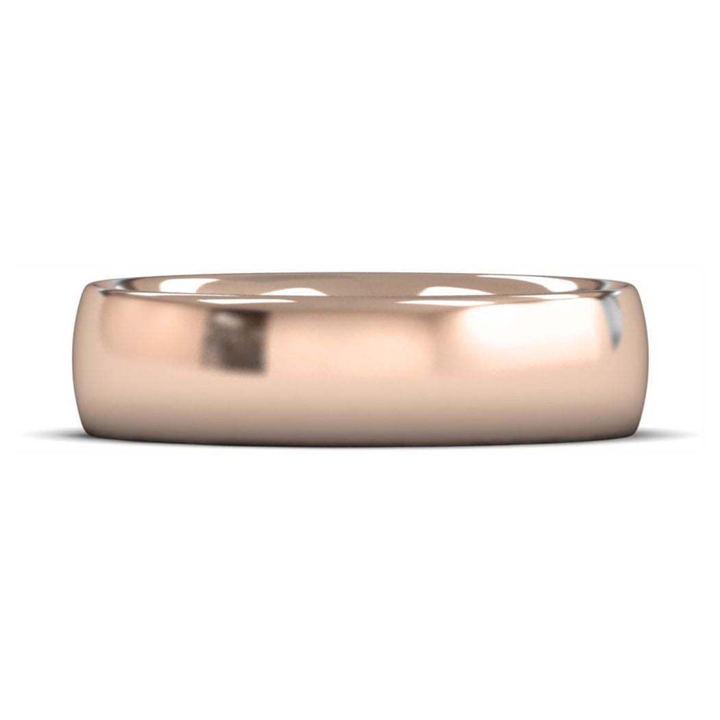 14ct Rose Fairtrade Gold 6mm Heavy Weight Traditional Court Wedding Ring
