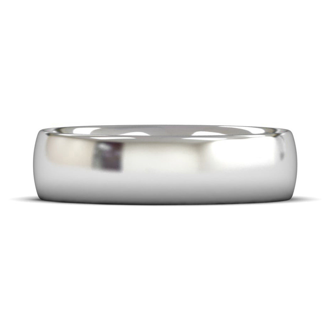 14ct White Fairtrade Gold 6mm Heavy Weight Traditional Court Wedding Ring
