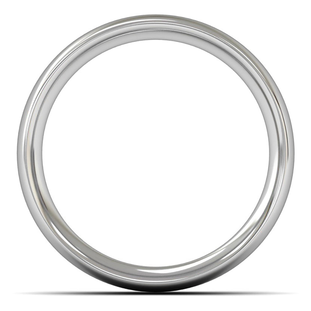 14ct White Gold 6mm Heavy Weight Traditional Court Wedding Ring